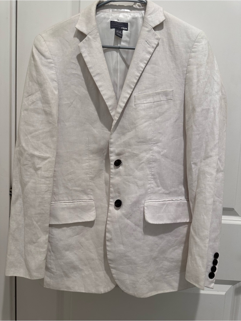 H&M Men's White Linen Blend Blazer